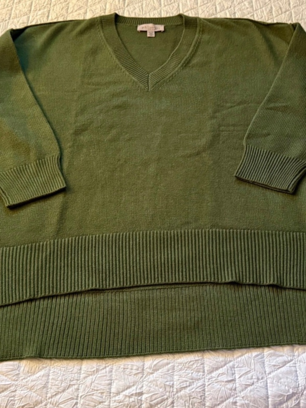 Philosophy Olive green V Neck sweater, XXL